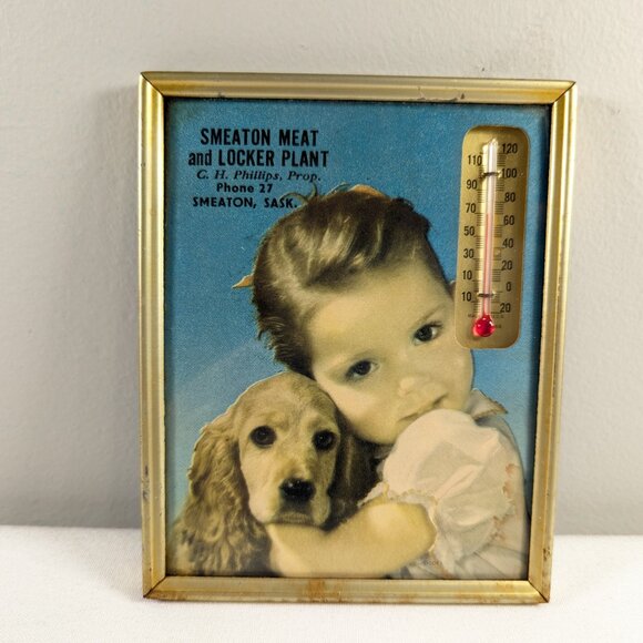 1966 decorative advertising thermometer Smeaton Meat and Locker Plant - Picture 6 of 8